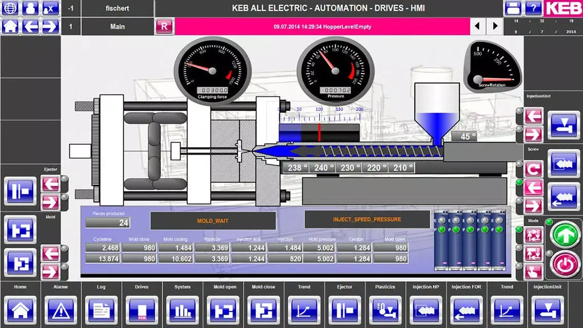 ภาพหน้าจอของ COMBIVIS HMI mobile