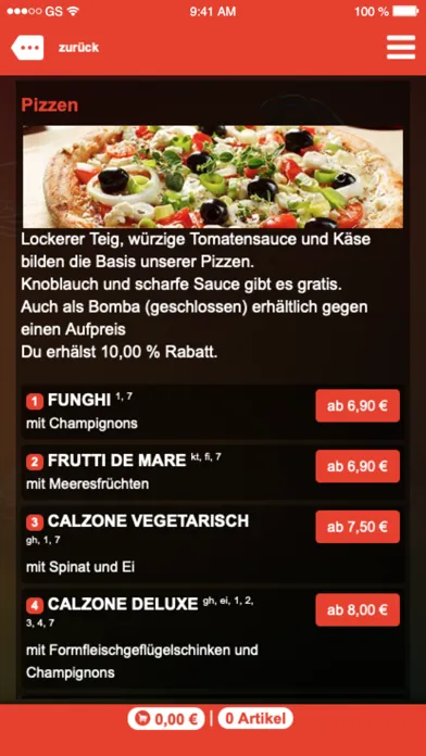 Zrzuty ekranu King's Pizza Meerbusch