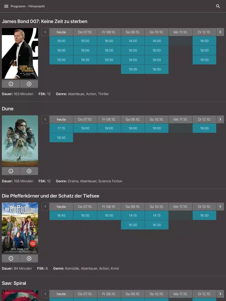 Nickel-Odeon Kino-Center Aue iPad 應用截圖