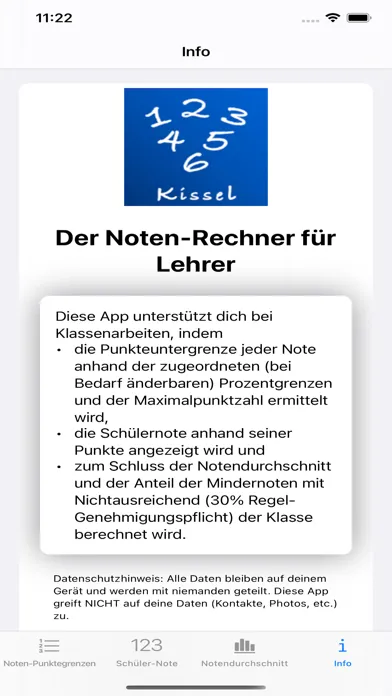 Capturas de pantalla de Schulnoten-Rechner für Lehrer