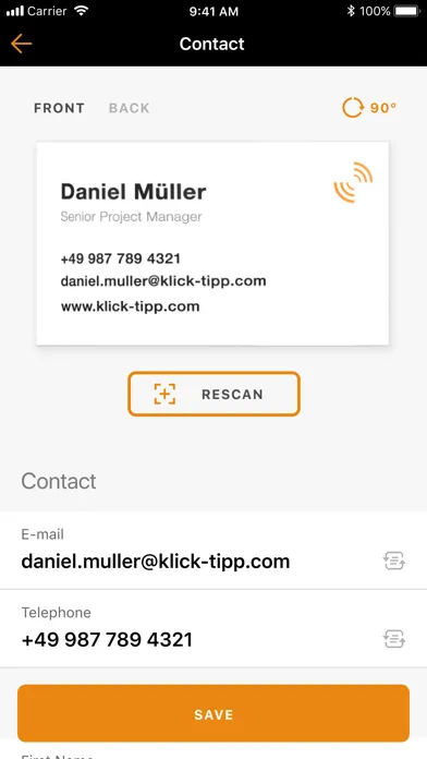Tangkapan layar KlickTipp BCR