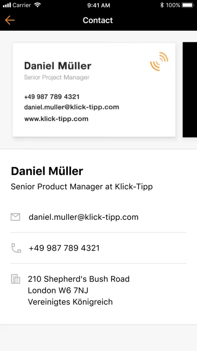 Tangkapan layar KlickTipp BCR