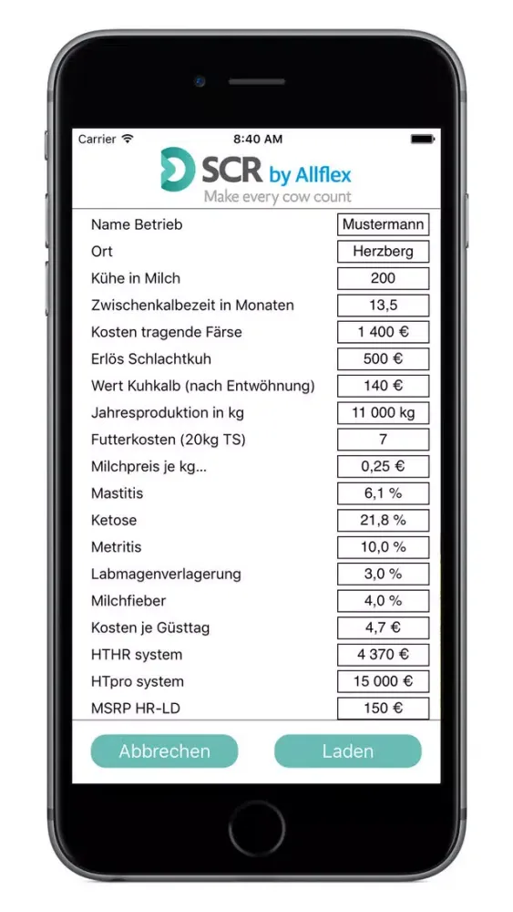 Capturas de tela do ROI-App