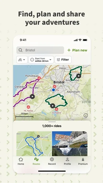 Capturas de tela do komoot - hike, bike & run