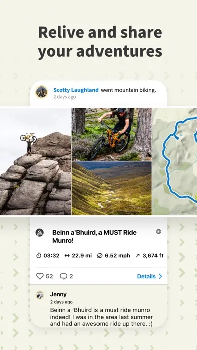Capturas de tela do komoot - hike, bike & run