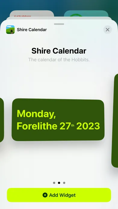 Shire Calendar Screenshots