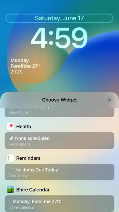 Shire Calendar Screenshots