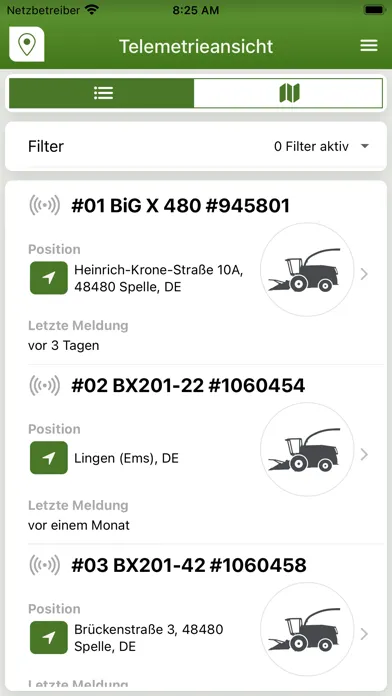Captures d'écran de KRONE Smart Telematics