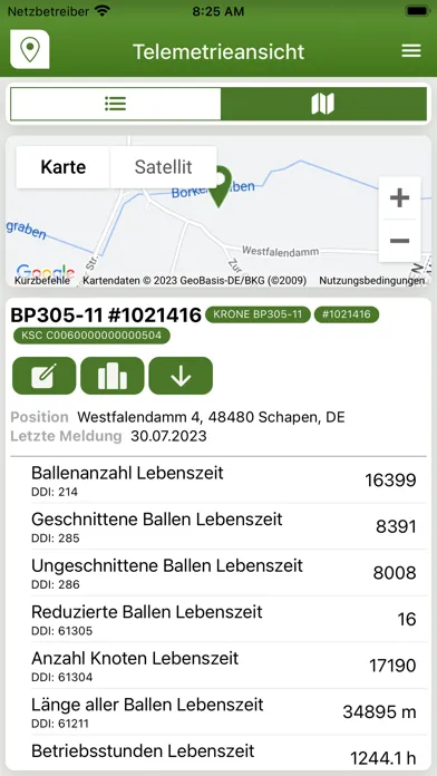 Captures d'écran de KRONE Smart Telematics