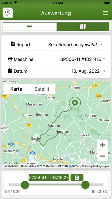 Captures d'écran de KRONE Smart Telematics