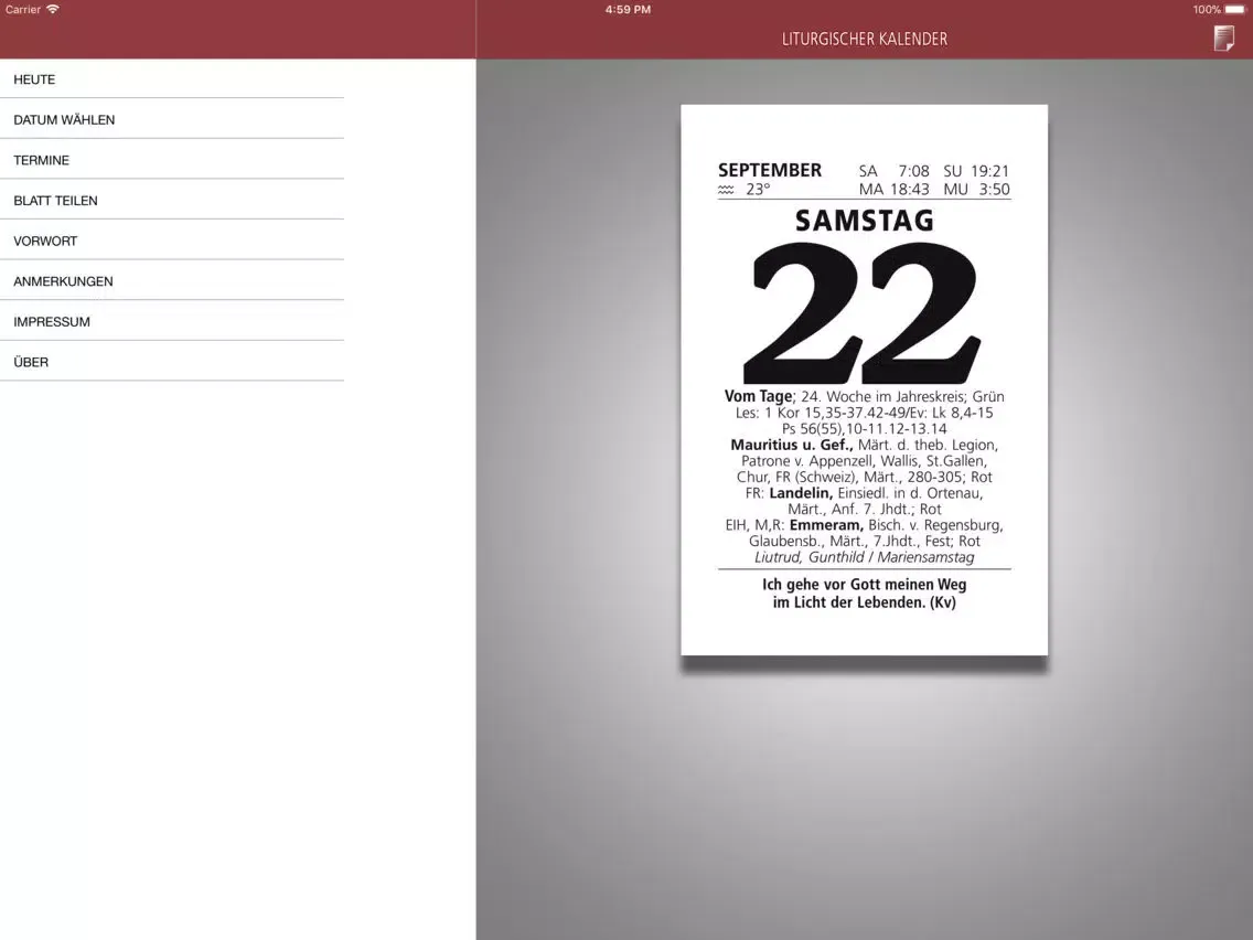 Скриншоты Liturgischer Kalender 2018 iPad 