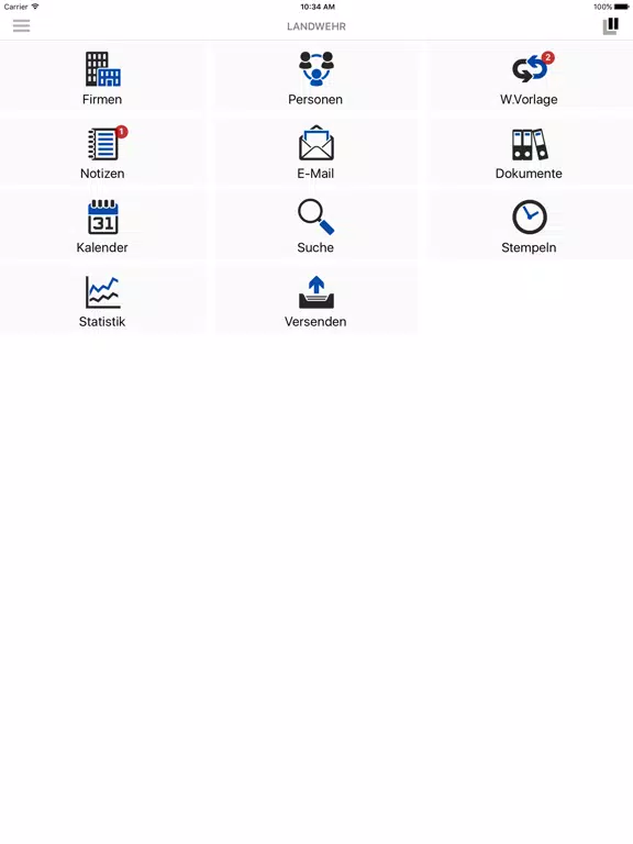 Ảnh chụp màn hình của LANDWEHR iPad 
