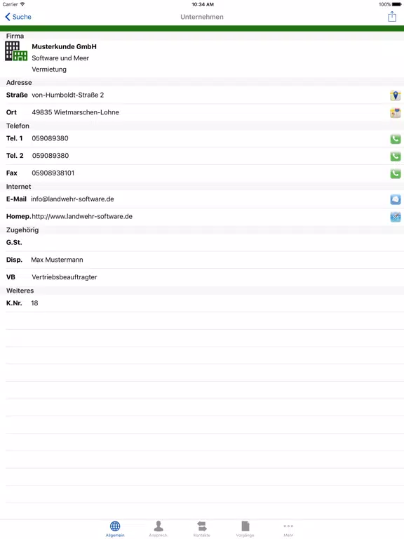 Ảnh chụp màn hình của LANDWEHR iPad 