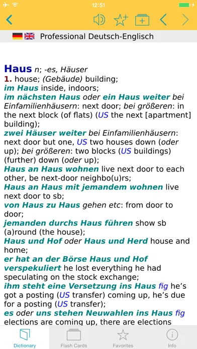 Capturas de tela do German English XL Dictionary