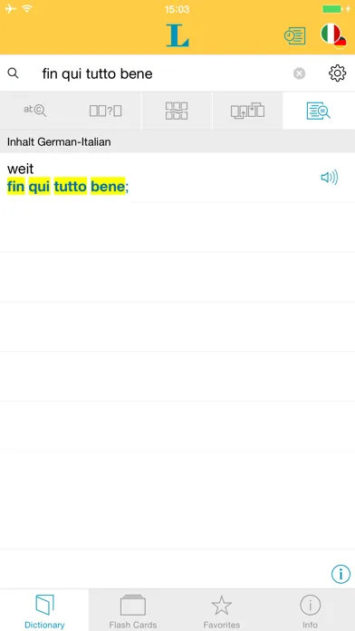 Tangkapan layar Big German Italian Dictionary