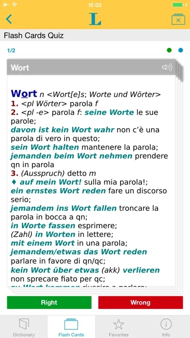 Tangkapan layar Big German Italian Dictionary