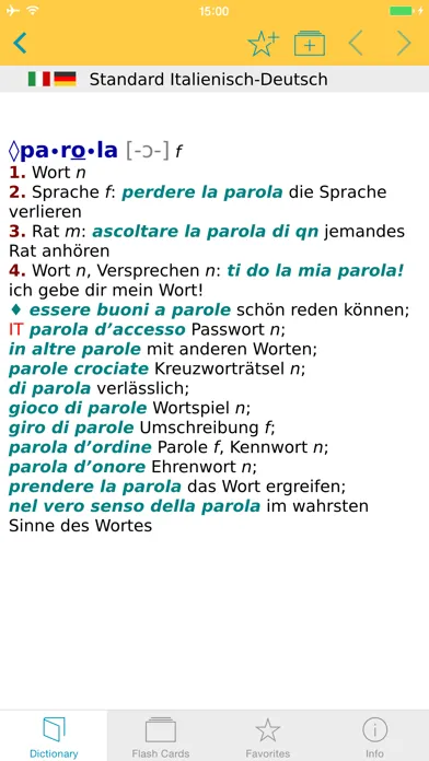 Tangkapan layar Big German Italian Dictionary