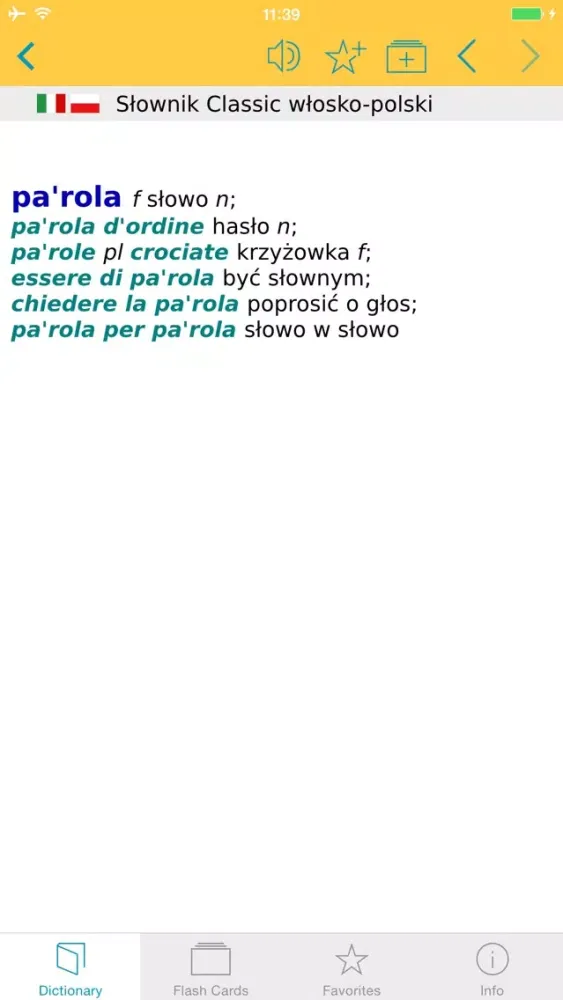 Screenshot di Słownik CLASSIC polsko <-> włoski