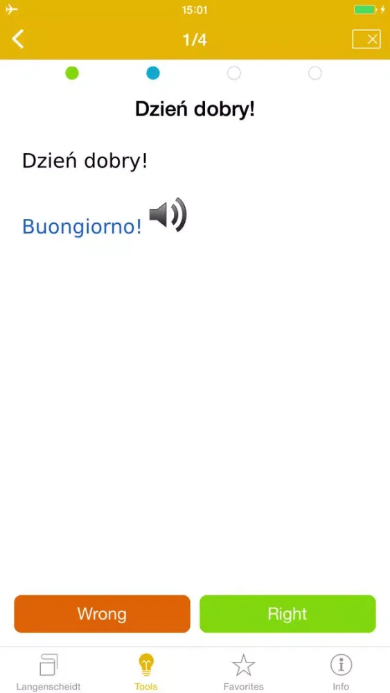 Capturas de pantalla de Rozmówki Langenscheidt. WŁOSKI
