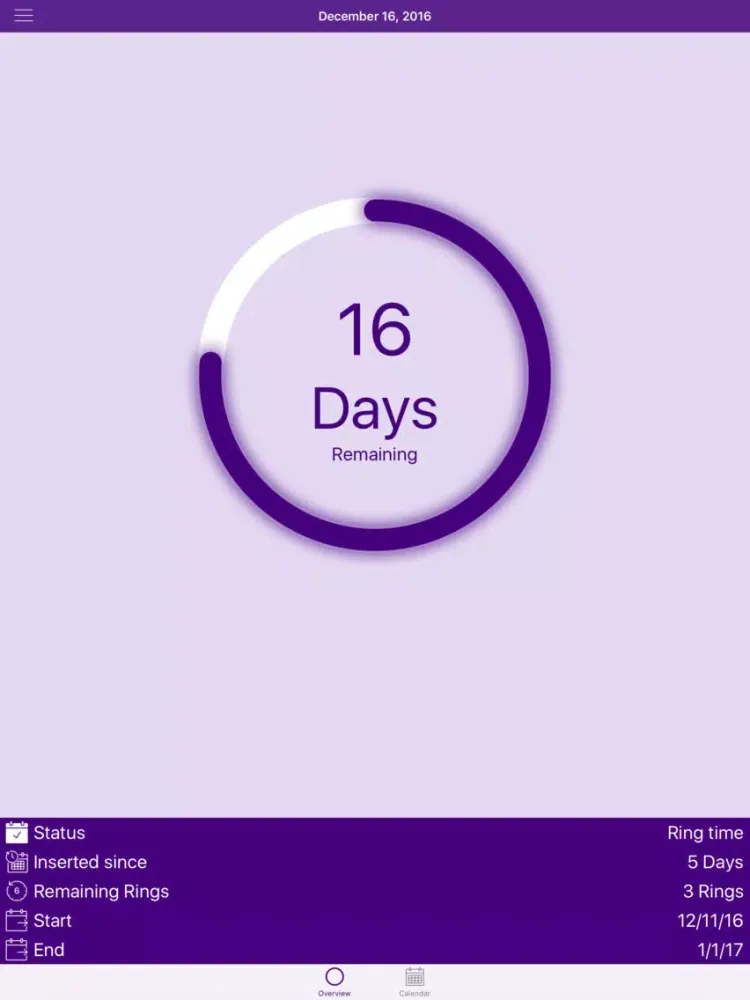 MyRing 2 - Ring contraception iPad  Screenshots