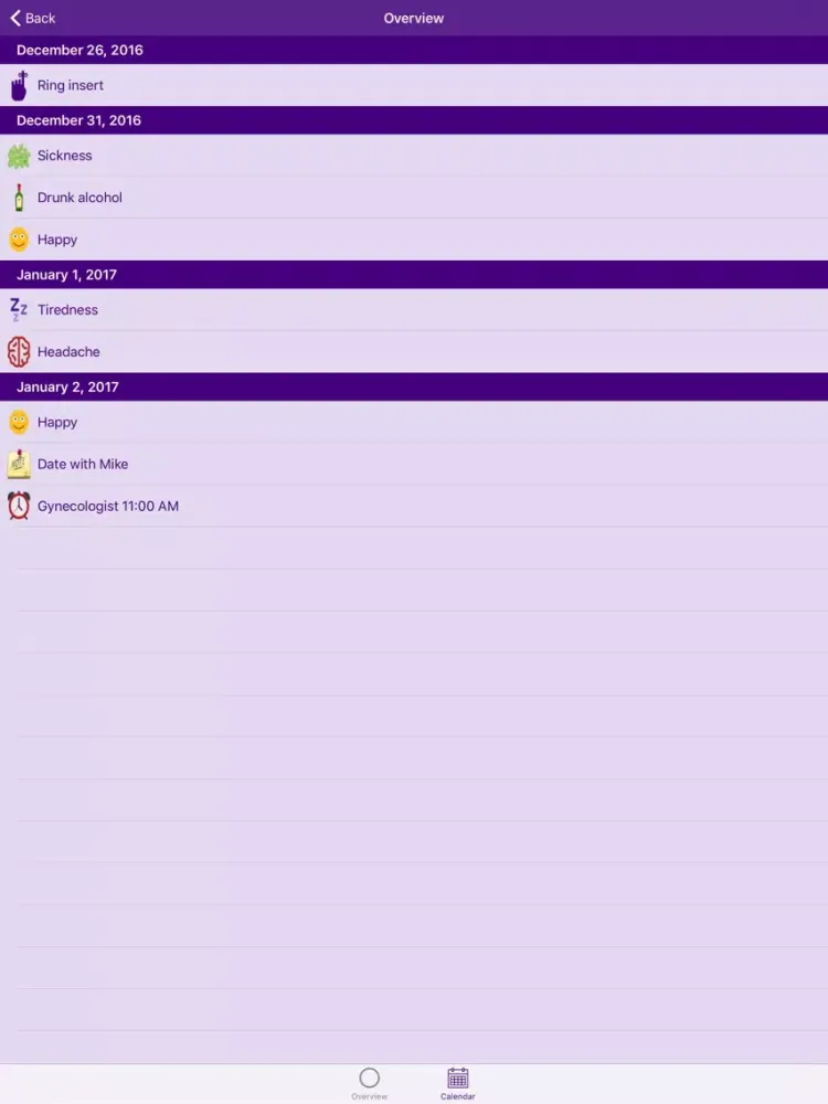 MyRing 2 - Ring contraception iPad  Screenshots