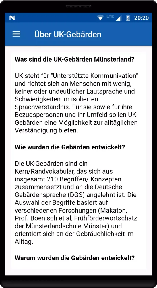 Capturas de tela do UK-Gebärden