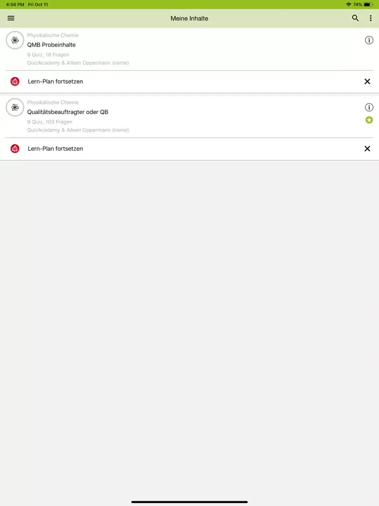 Screenshot di QMB Prüfungen iPad 