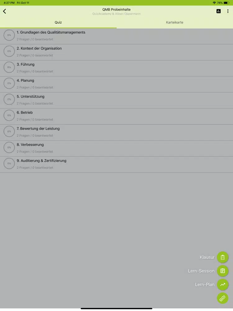 ภาพหน้าจอของ QMB Prüfungen iPad 