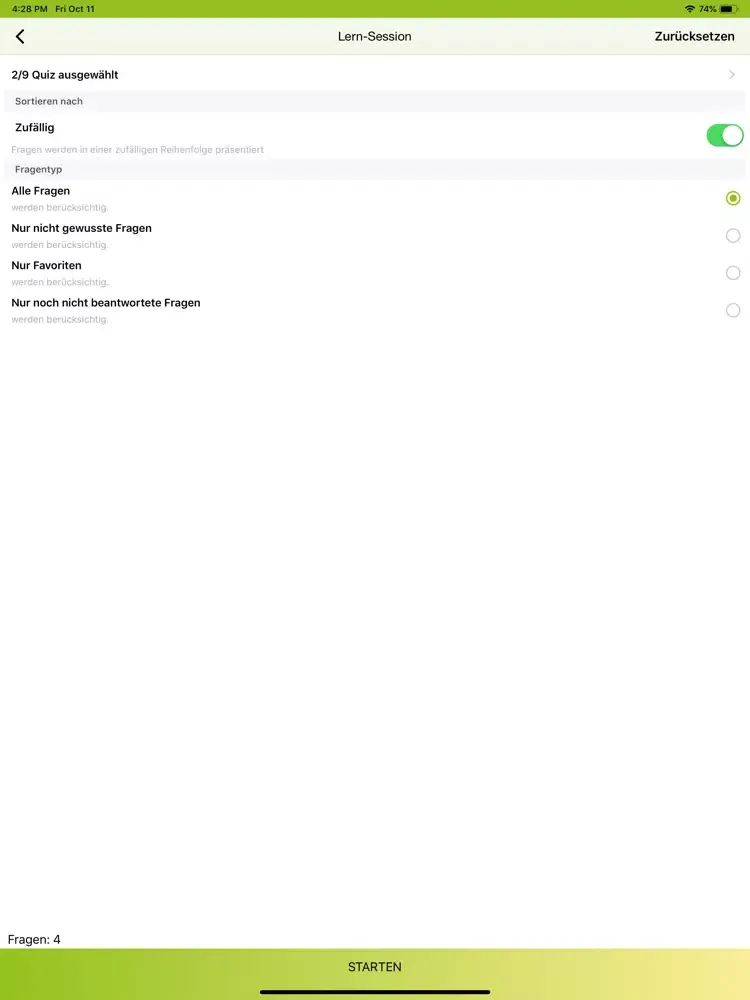 Screenshot di QMB Prüfungen iPad 