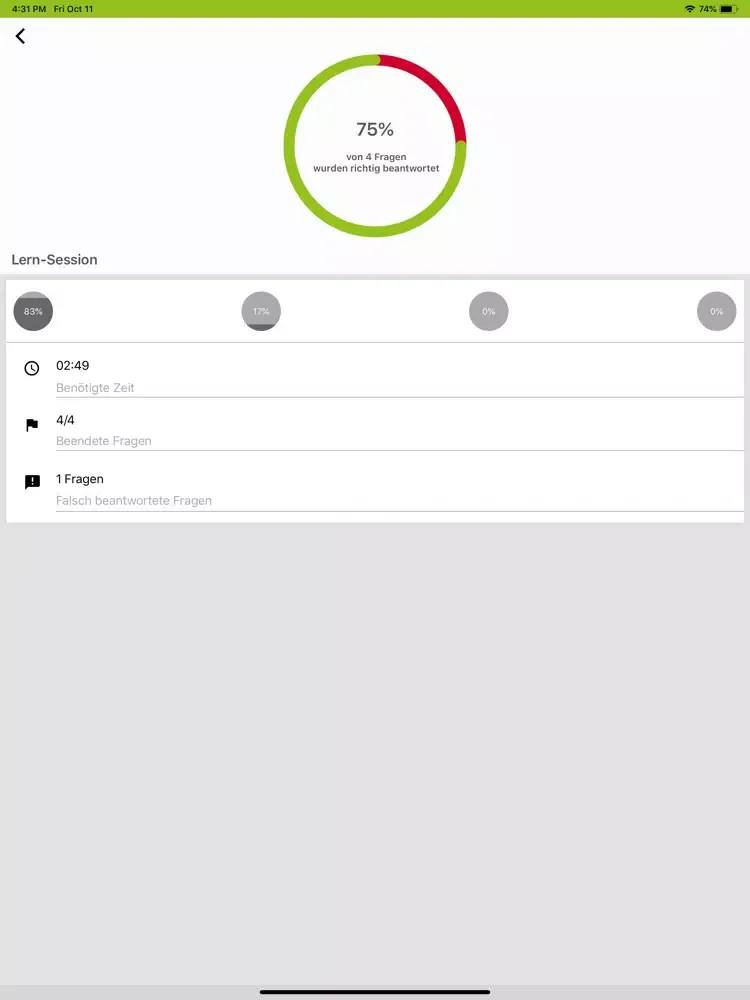 Screenshot di QMB Prüfungen iPad 