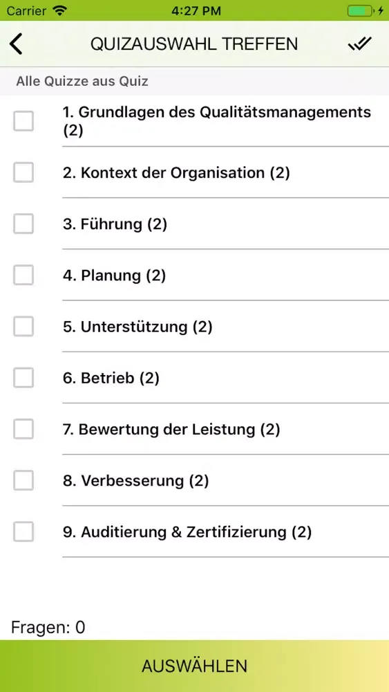Screenshot di QMB Prüfungen