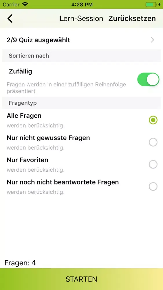 Screenshot di QMB Prüfungen