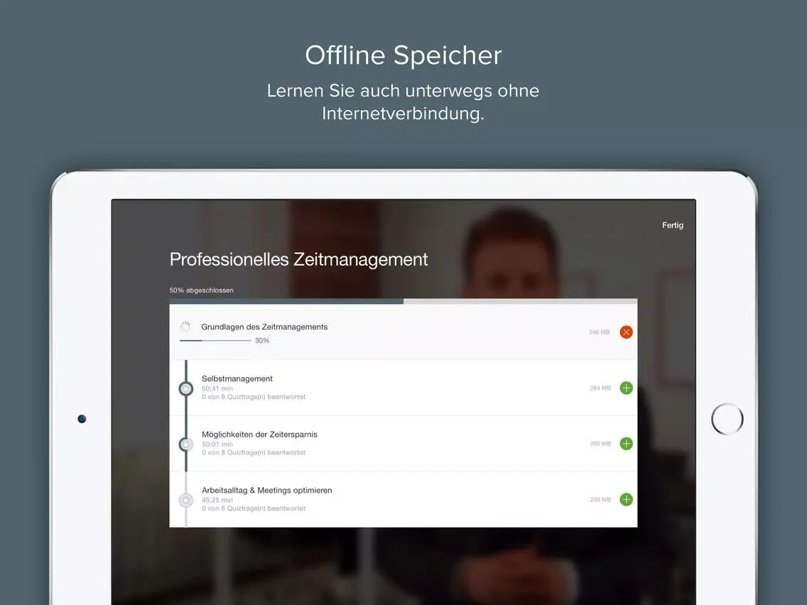 Capturas de tela do GÖRG akademie iPad 