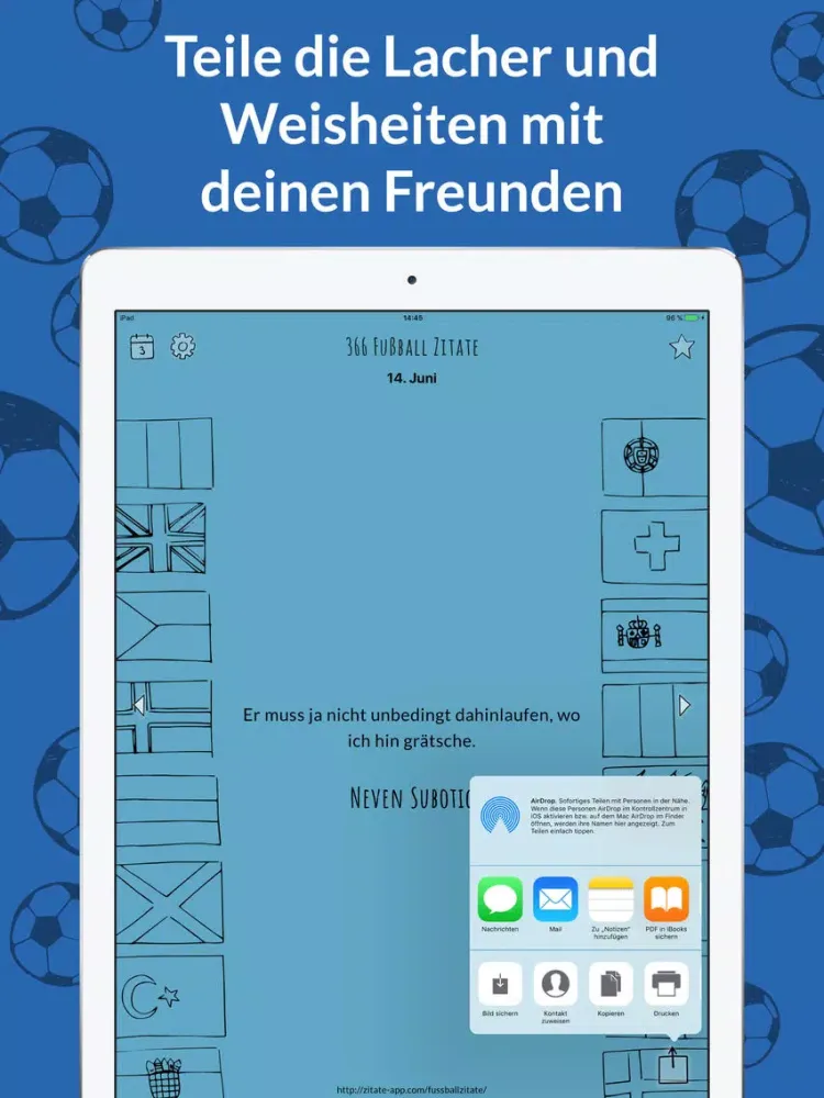 366 Fußballzitate iPad 應用截圖