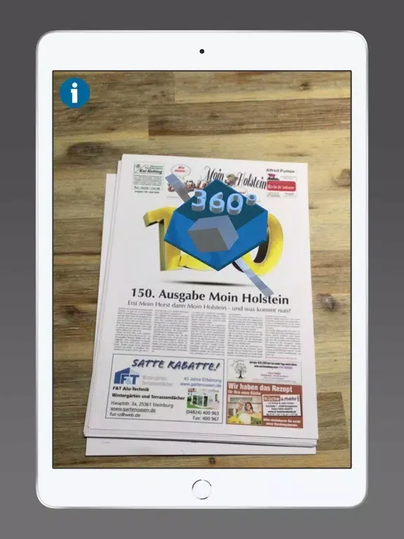 Tangkapan skrin Die Moin AR iPad 