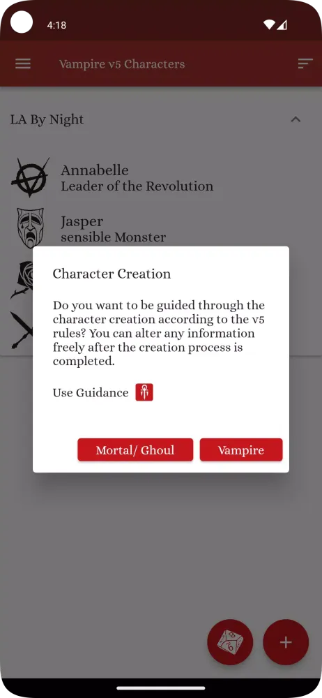 Zrzuty ekranu Vampire v5 Characters
