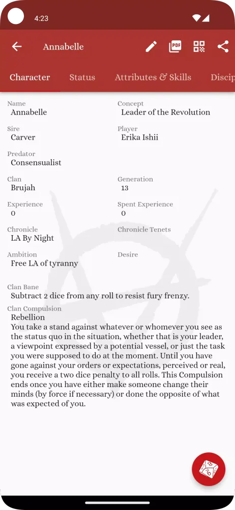 Zrzuty ekranu Vampire v5 Characters