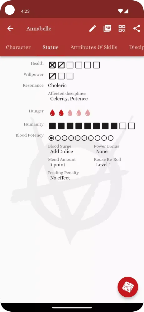 Zrzuty ekranu Vampire v5 Characters