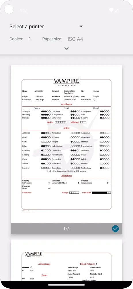 Zrzuty ekranu Vampire v5 Characters