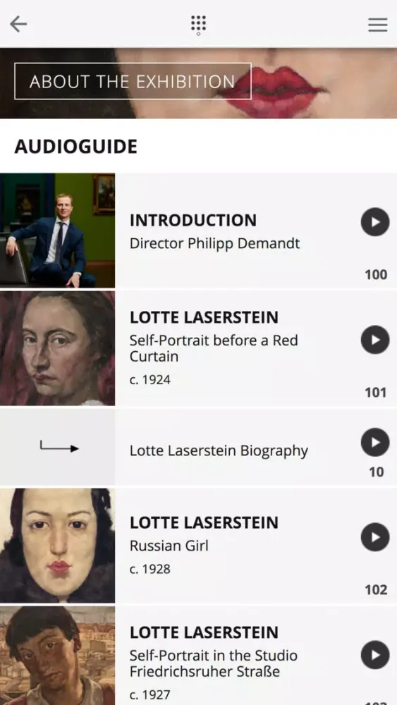Lotte Laserstein – Audio Guide Screenshots