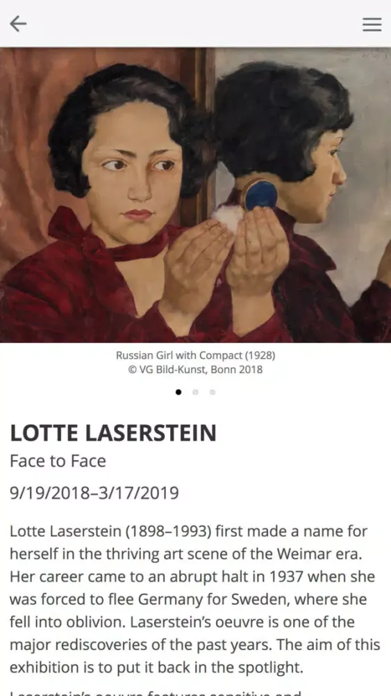Lotte Laserstein – Audio Guide Screenshots