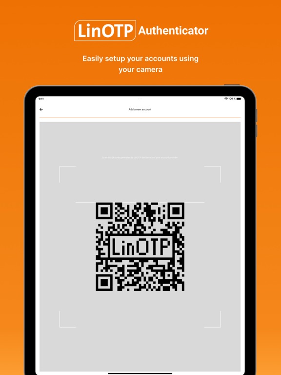 ภาพหน้าจอของ LinOTP Authenticator iPad 
