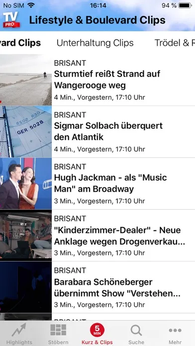 Captures d'écran de TV Pro Mediathek ·