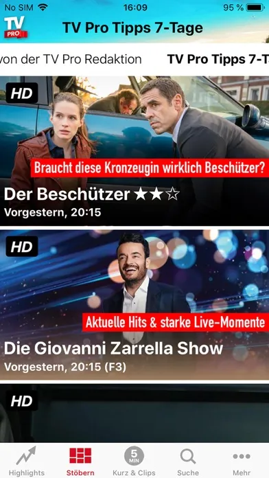 Captures d'écran de TV Pro Mediathek ·