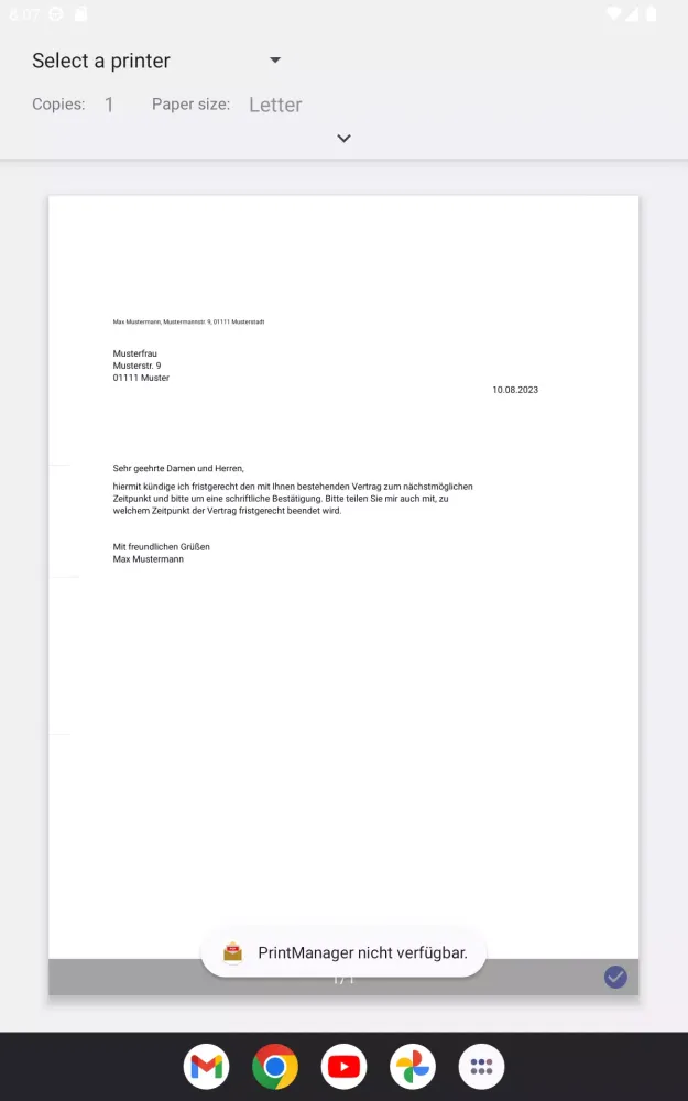 Скриншоты Letters as PDF files