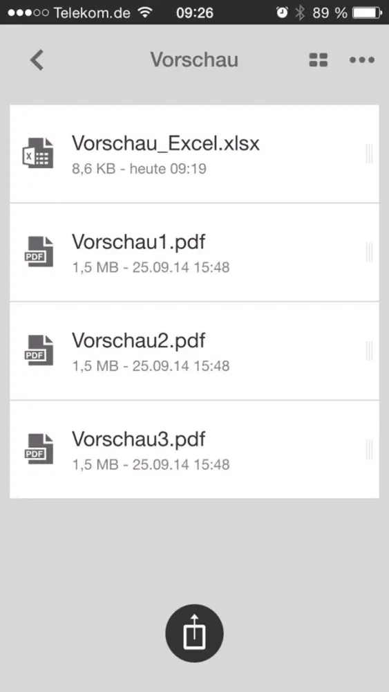 Capturas de tela do Virtual Fileshare