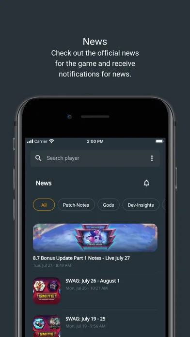 God Log - Companion for Smite 스크린샷
