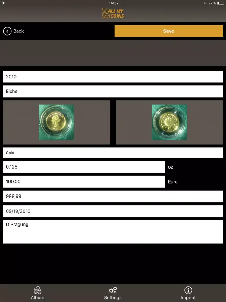 Capturas de tela do All My Coins iPad 