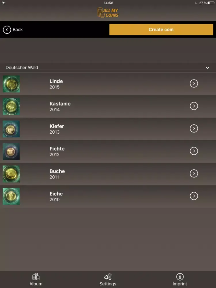 Capturas de tela do All My Coins iPad 