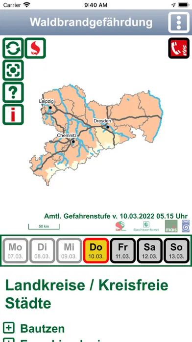 Скриншоты Waldbrandgefahr Sachsen